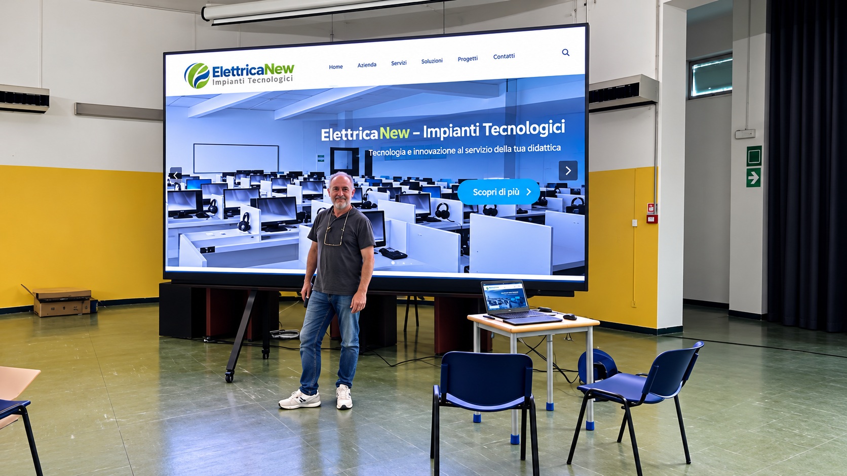 Led Conference, grande display professionale installato da ElettricaNew
